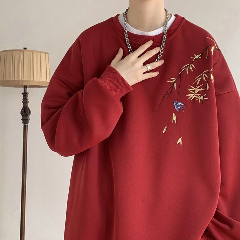 emeisa - Sweatshirt met ronde hals en borduursel
