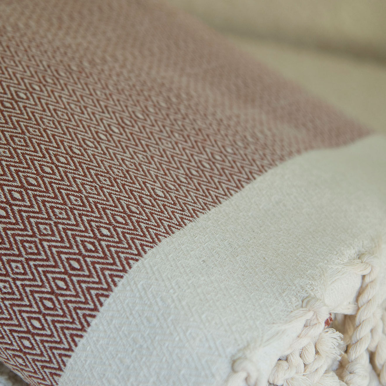 Febronie Plaid coton Courchevel tomette