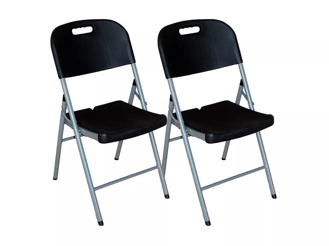Pack 2 Chaises Pliantes avec Poignée 47x58x87cm 7house