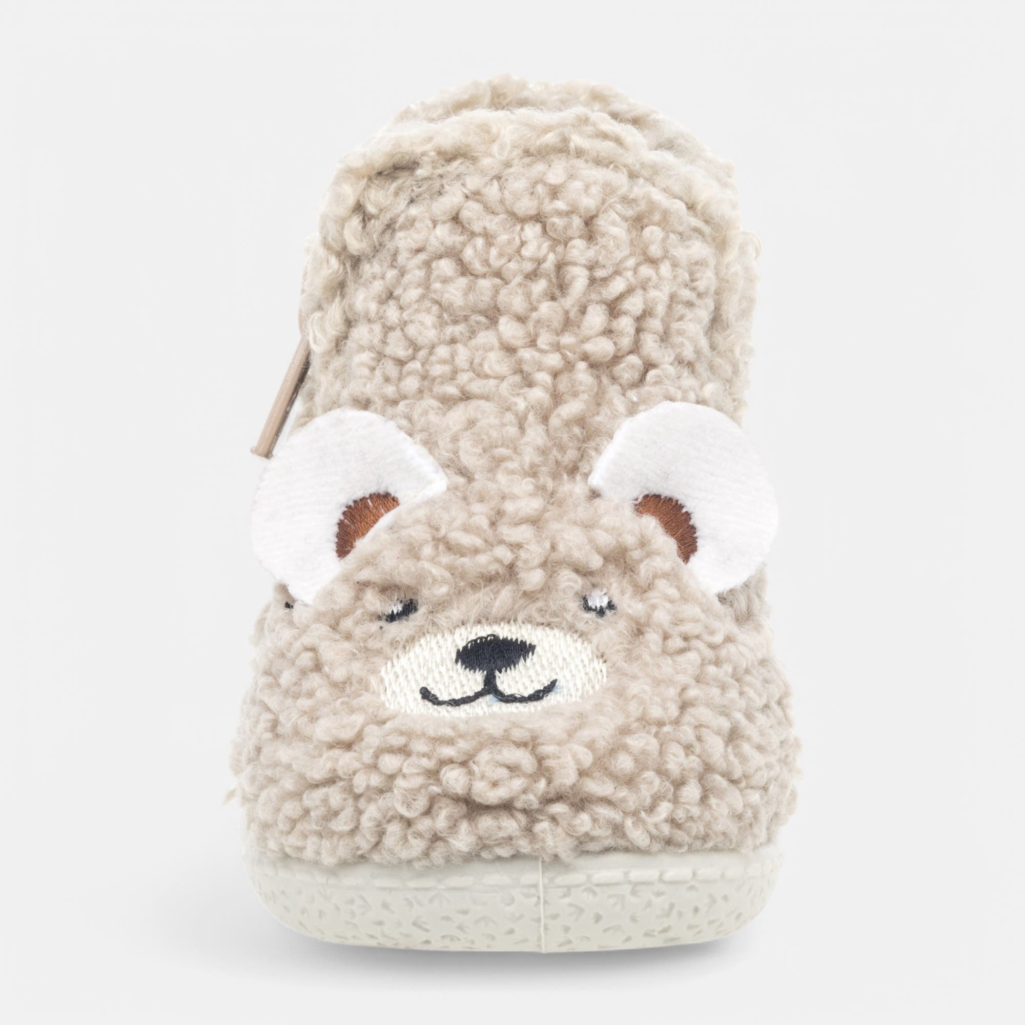 Pantoufles botillons zippés Bébé garçon beige