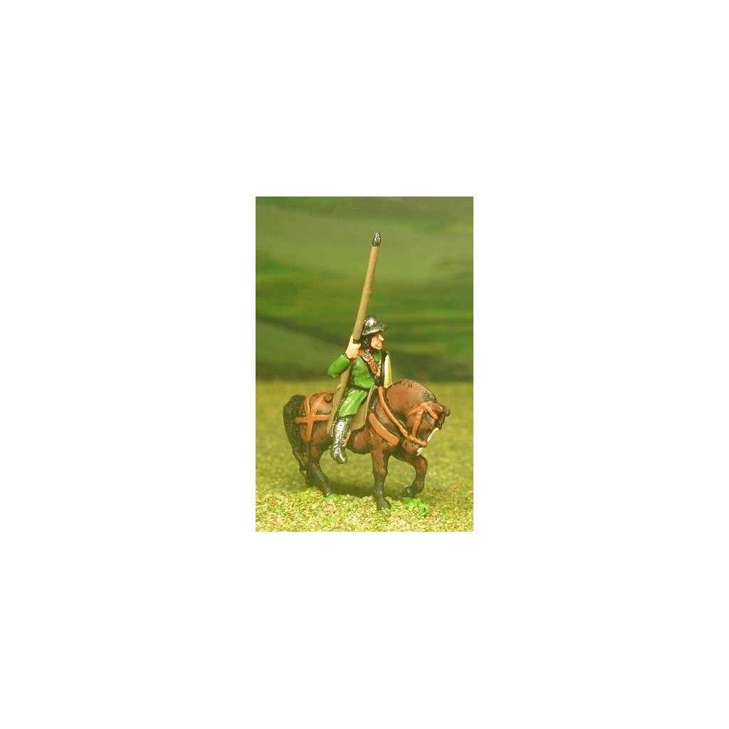 Mounted Sergeants, in Assorted Helms & Mail Coat, with Large shield & Lance on Unarmoured Horse