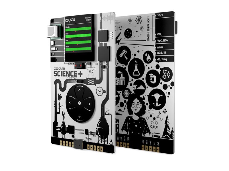 OXON Entwicklerboard Oxocard Science Plus GOLD Edition Interaktive, programmierbarer Multisensorplatine im Kreditkartenformat