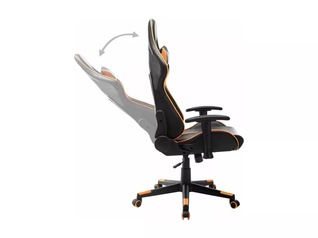 Chaise de jeu Noir et orange Cuir artificiel