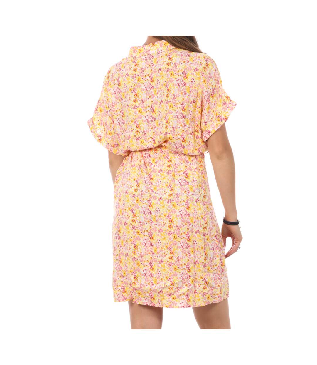 Robe Chemise Blanc/Jaune Femme Vero Moda Easy
