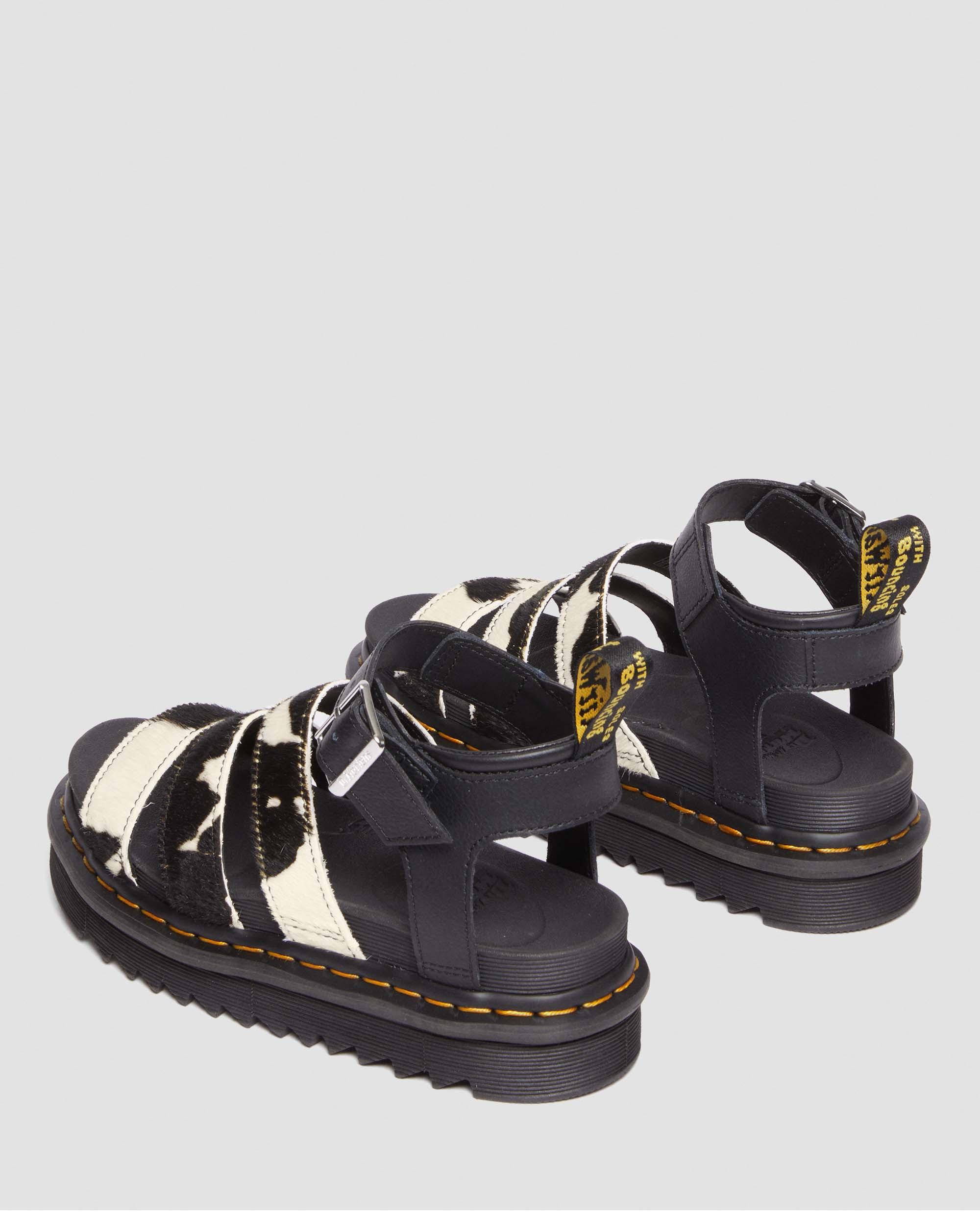 Blaire Hair-On Cow Print Riemen Sandale