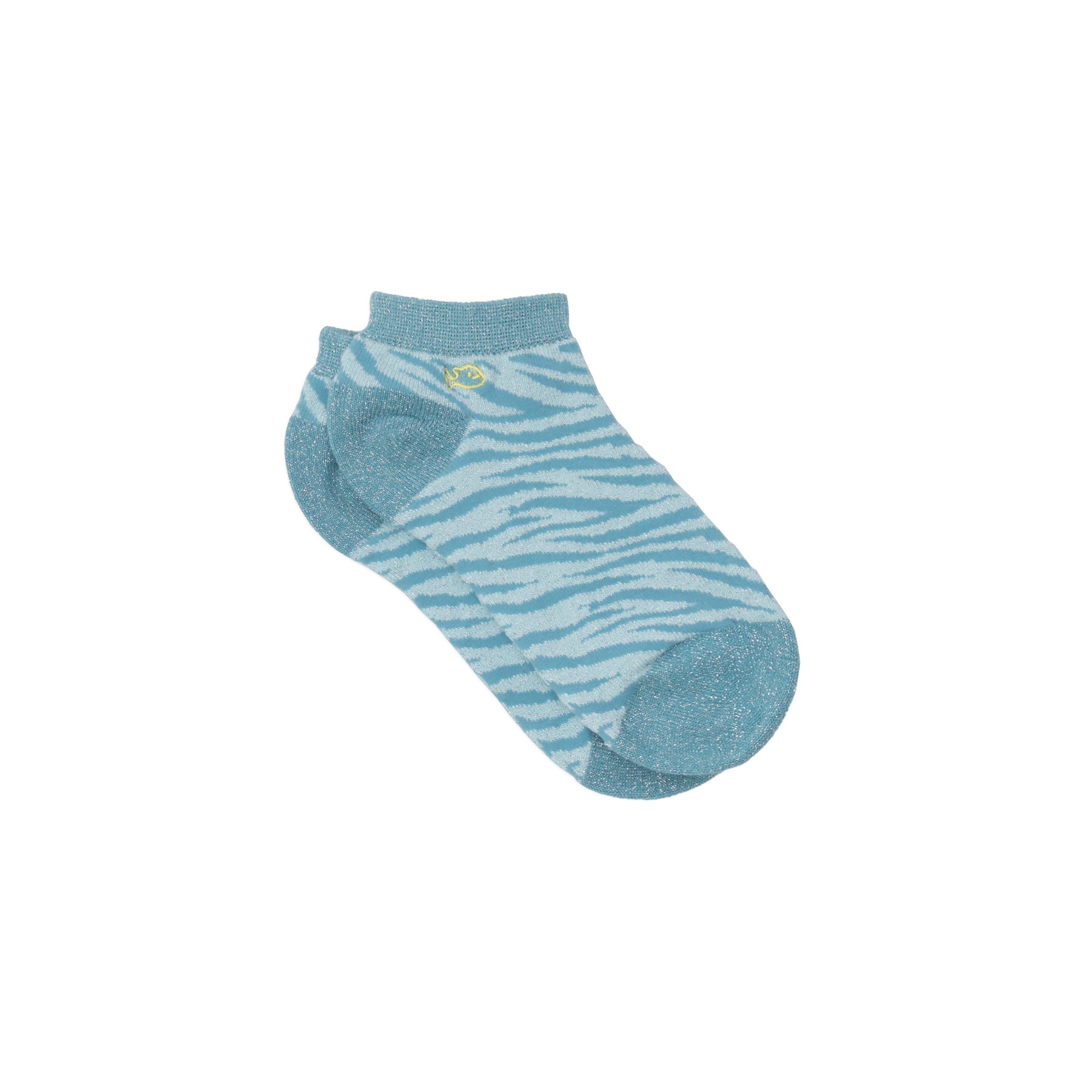 BLEU - Socquettes en coton peigné zèbre | Bleu