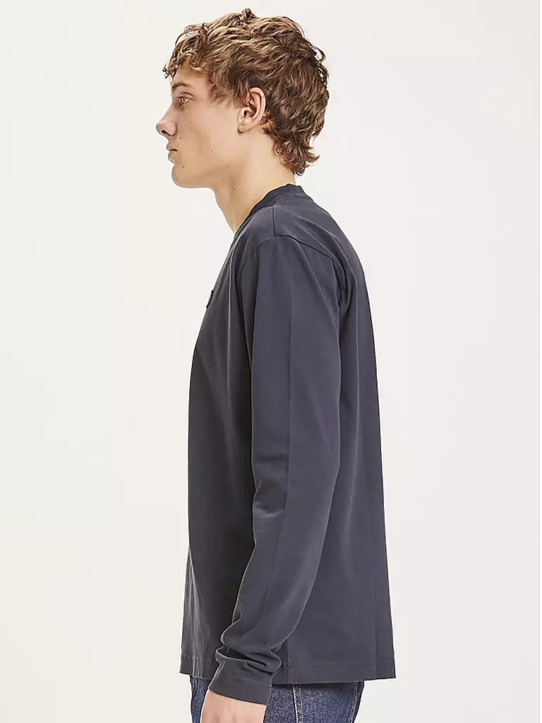 KNOWLEDGE COTTON APPAREL Langarmshirt blau