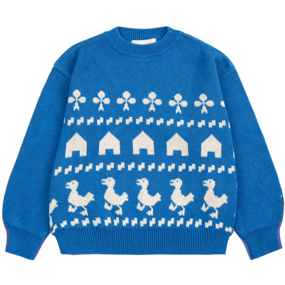 Køb Bobo Choses Blue Farm Jacquard Jumper