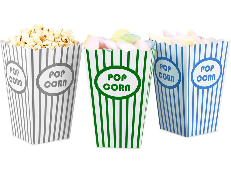 relaxdays Fingerfood-Schale 5 Farben 50 Stück Popcorntüten