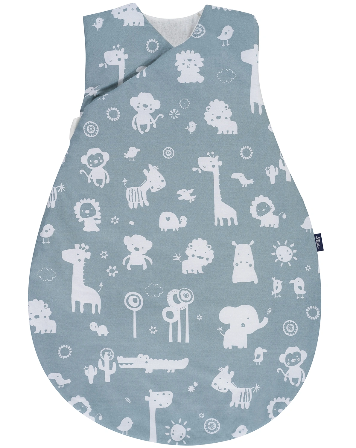 Schlafsack WICKEL-MÄXCHEN® – ZOOTIERE in graugrün