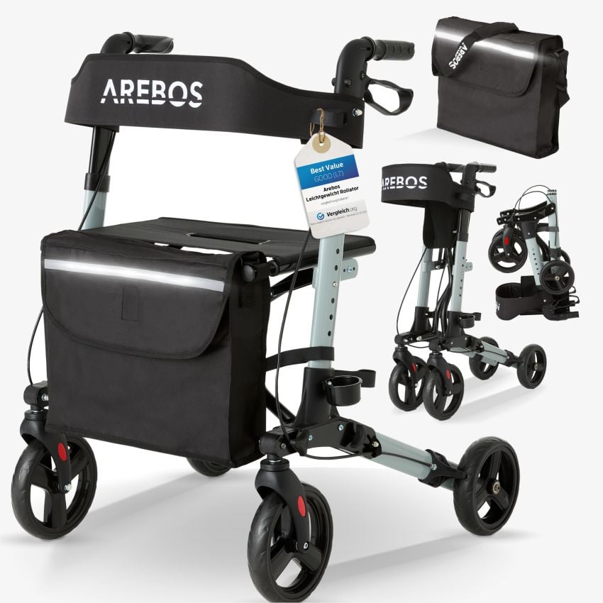 Alu Rollator Klappbar inkl. Einkaufstasche