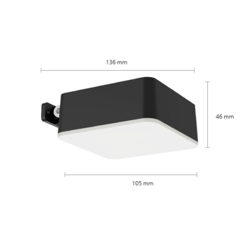 Philips solar wandlamp vierkant Vynce zwart