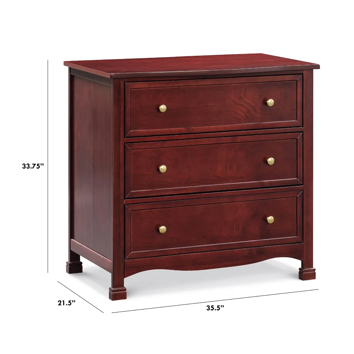 DaVinci Bureau 3 Tiroirs Kalani - Cerise