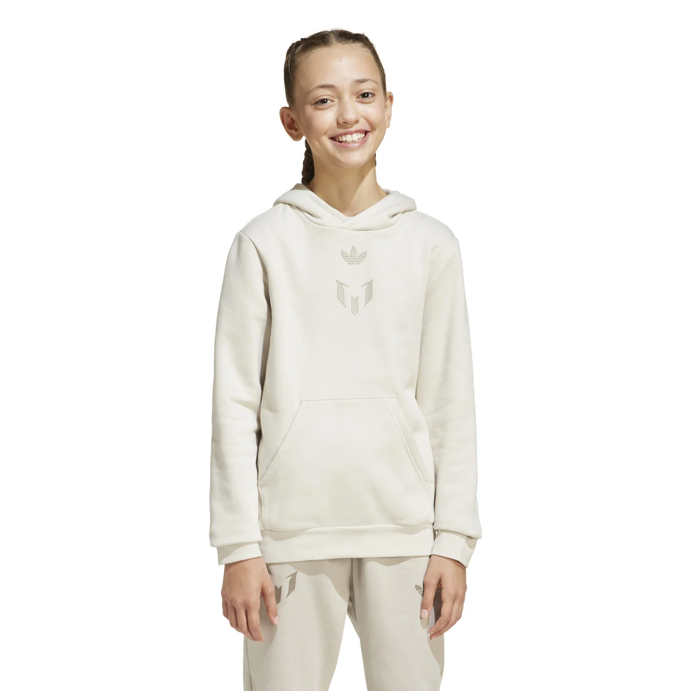 adidas Messi Hoodie Joggingpak Kids Beige