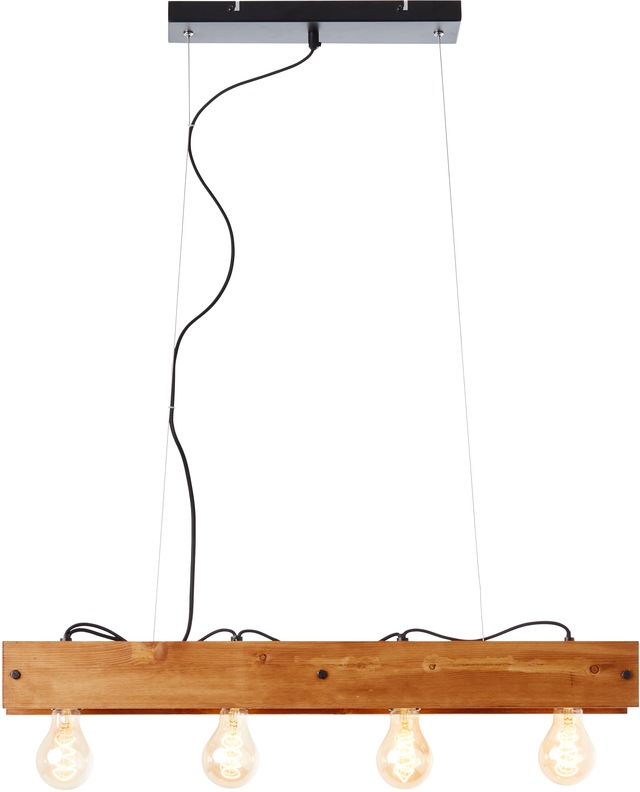 Brilliant Pendelleuchte »Calandra« E27 1 Stk. 149 cm Höhe, E27, Metall/Holz, schwarz/holz
