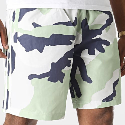 Short Jogging A Bandes Graphics HF4873 Beige Vert Clair Camouflage