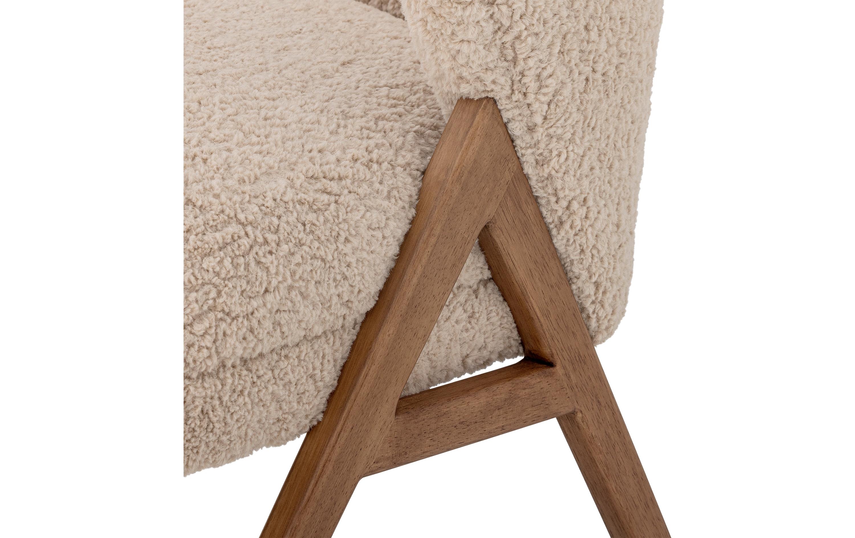 Sessel Camino Holz/Textil, Beige<br>Loungesessel