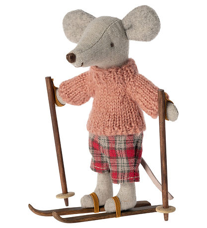 Maileg Miniature Ski og Skistave - Storebror & -S?ster Mus - Tr?