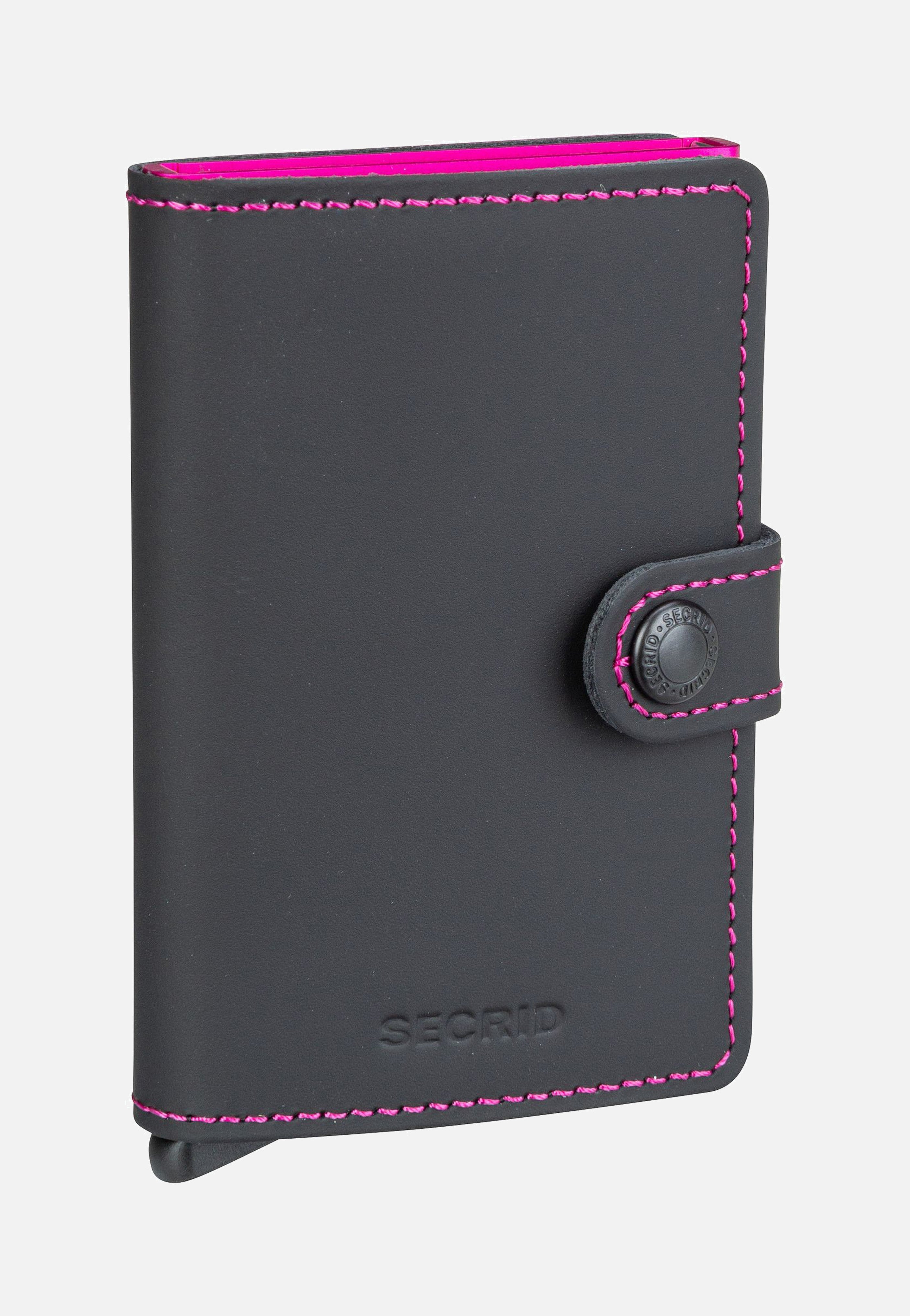 Miniwallet Matte Black-Fuchsia - Portemonnaie