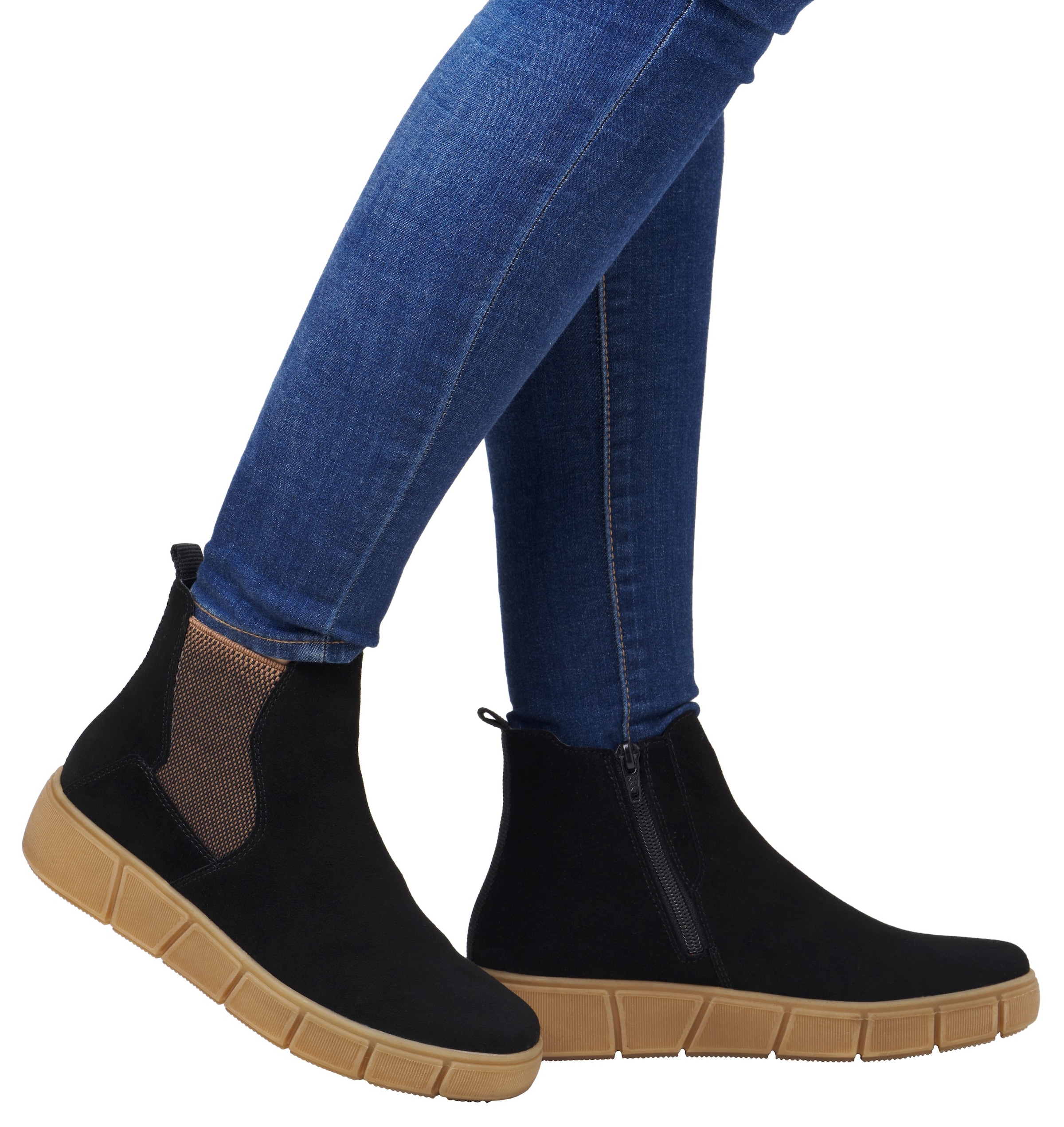 Remonte Chelseaboots  , Plateau, Stiefelette, Ankleboots mit zusätzlichem Reissverschluss