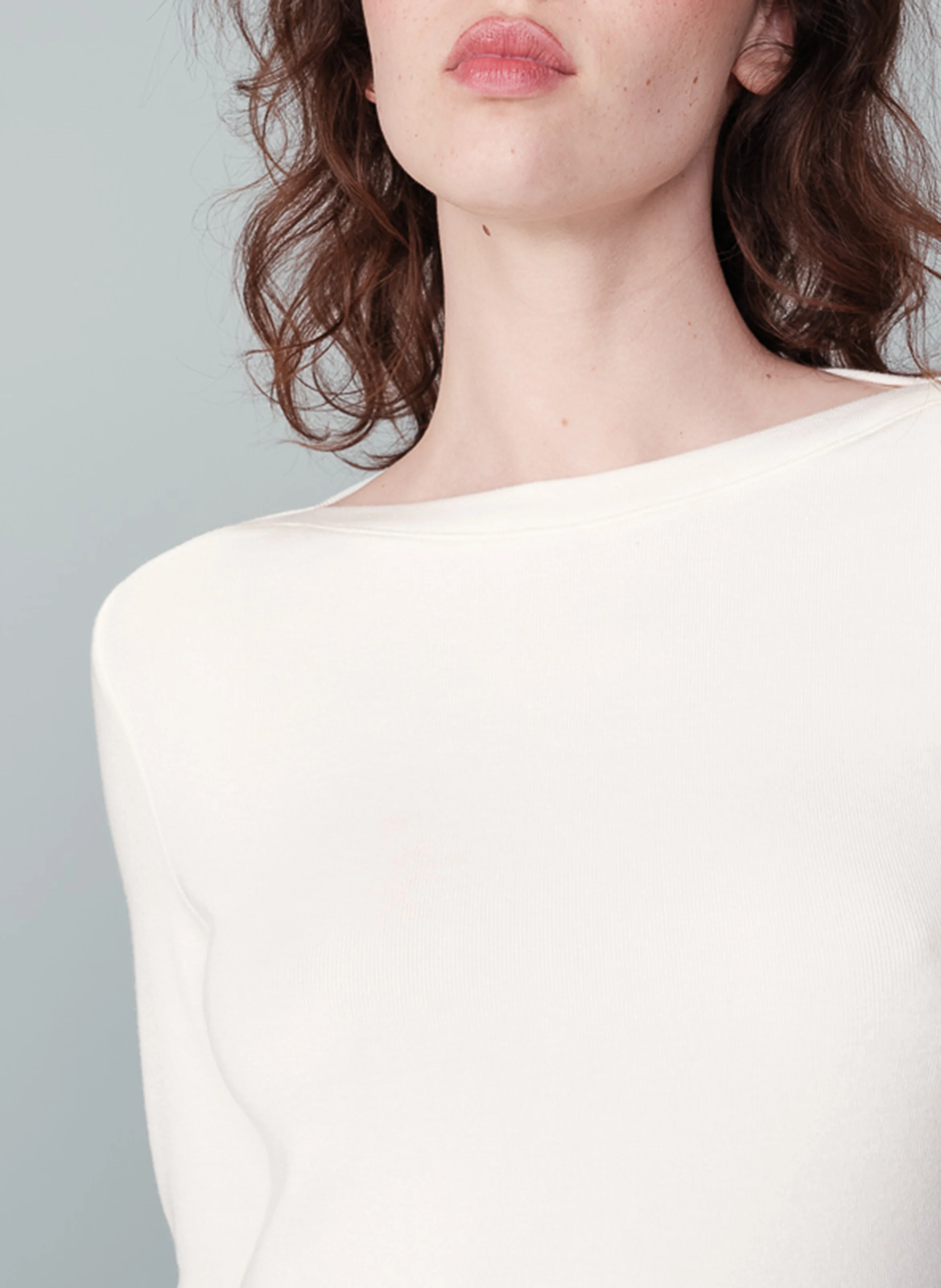 NOUS - Tee-shirt droit manches longues | Beige