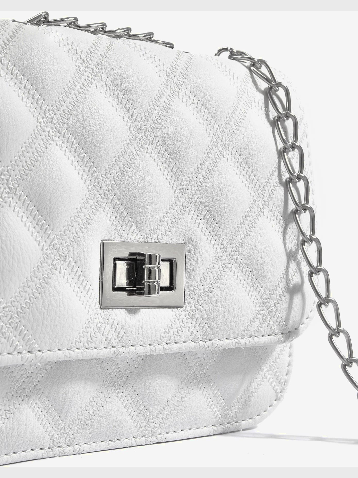 Sac en bandoulière petit sac avec élégante anse à chaîne couleur argent