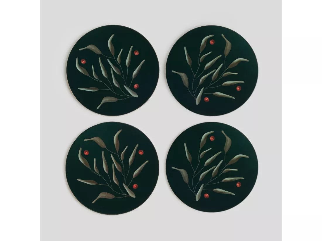 Ensemble De Sous-Verres Pour Tasse Lifello Vert Foncé 10