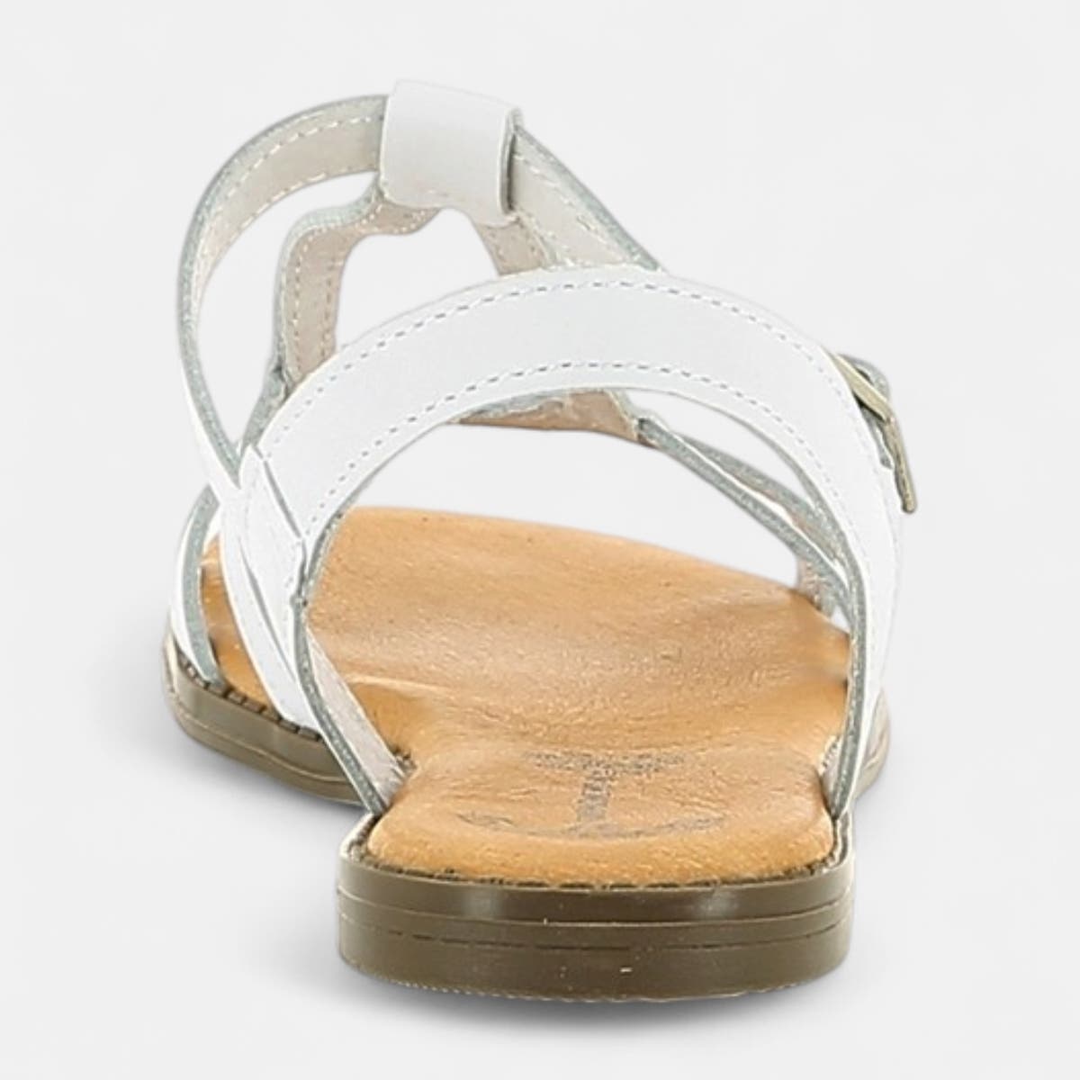 Nu-pieds Femme en cuir blanc
