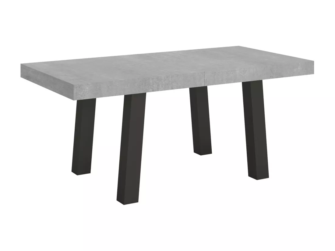 Table extensible 90x180/284 cm Bridge Gris Béton cadre Anthracite
