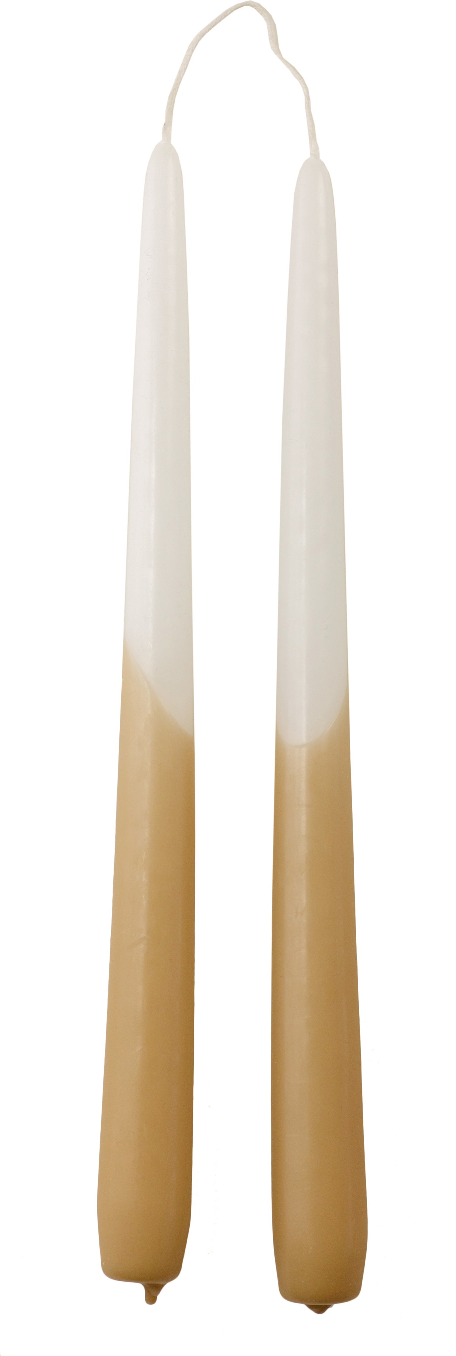 Rustik Lys dinerkaars Tweeling wit / oranje 8 uur D 2,2 H 29 cm 2 stuks