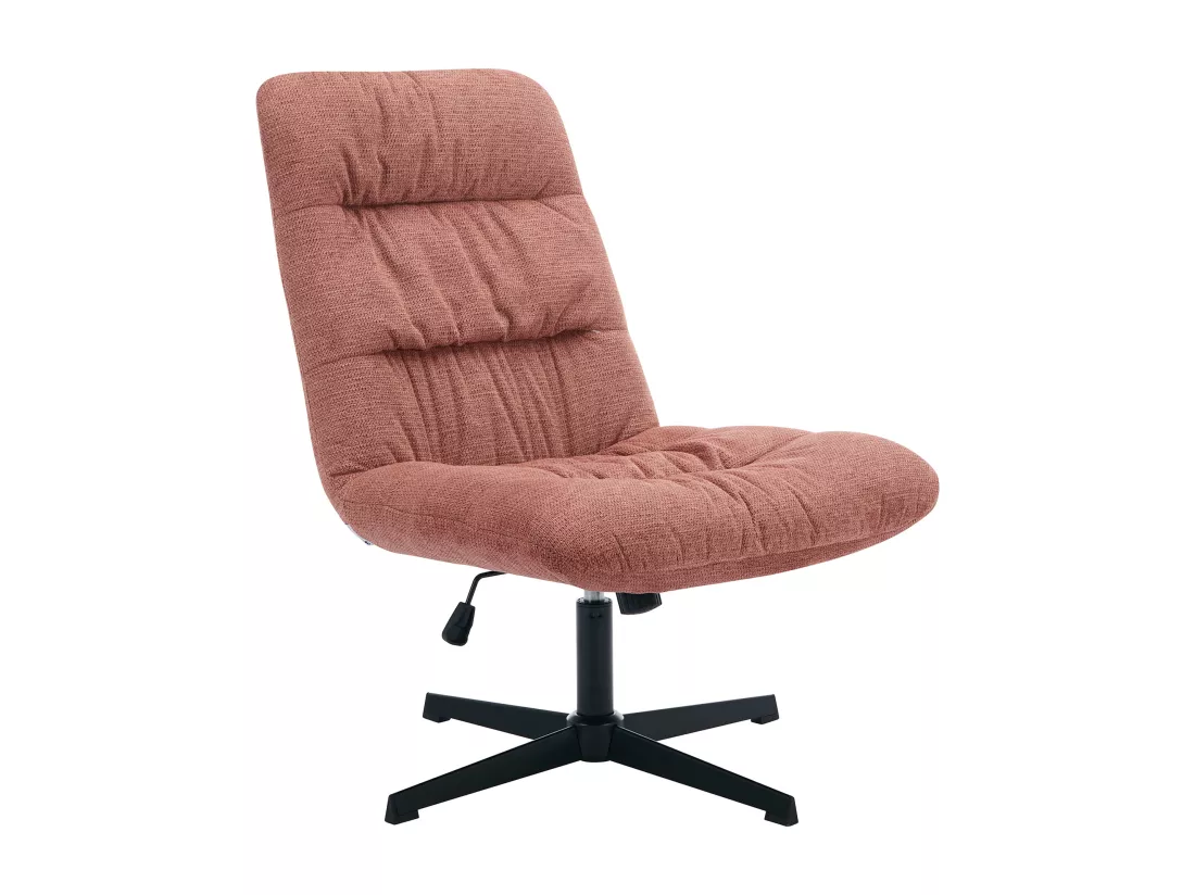 Fauteuil pivotant en tissu chiné terracotta SELENDO