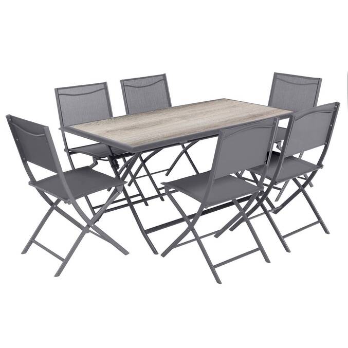 Table de jardin pliante rectangulaire AZUA Gris smoke