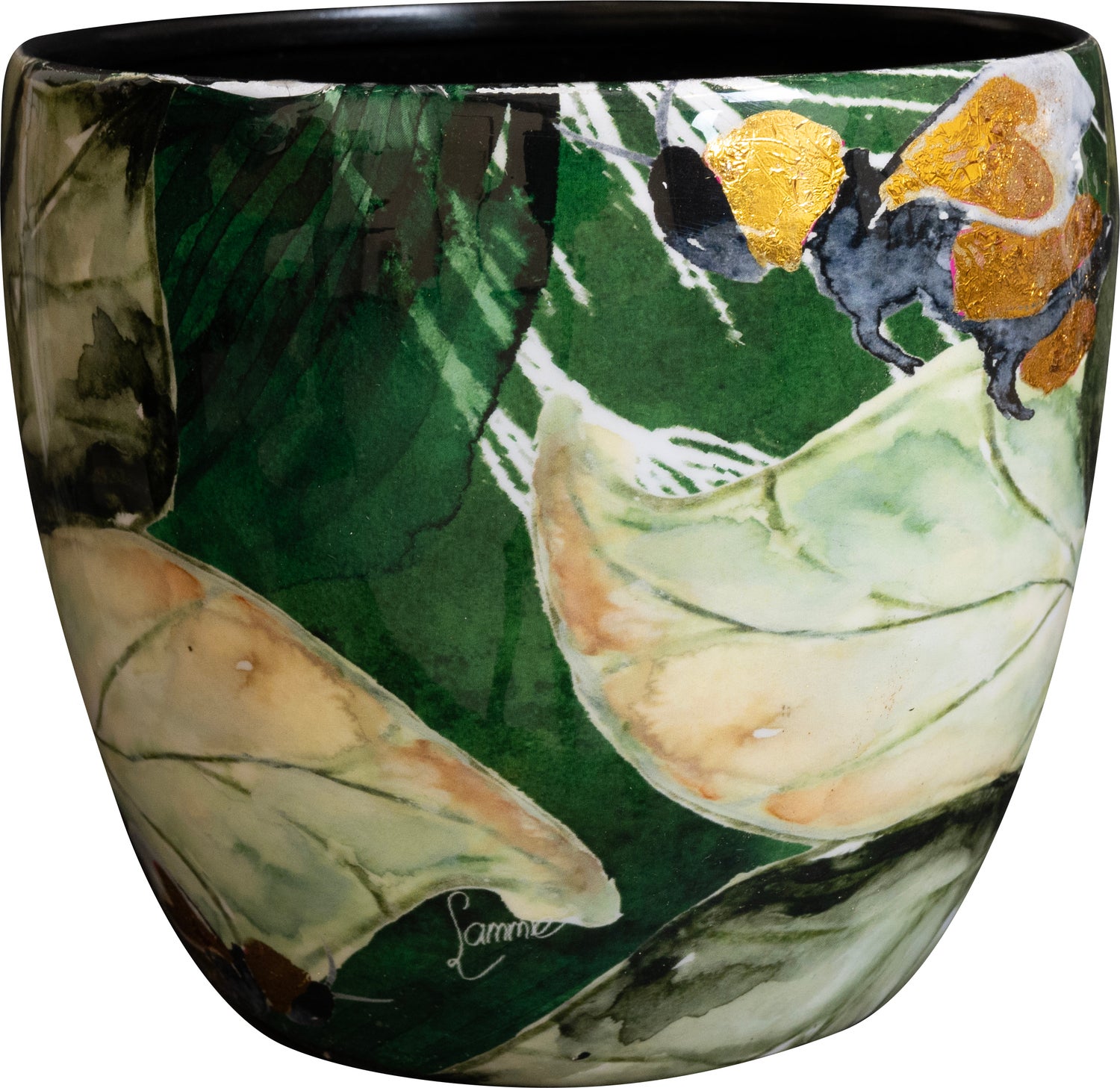 TS bloempot Bee groen D 17 H 15 cm