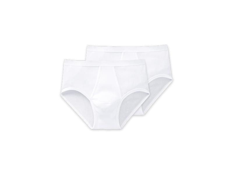 SCHIESSER Slip Herren 2-er Pack, Weiss, M Weisse Sportslips für Herren