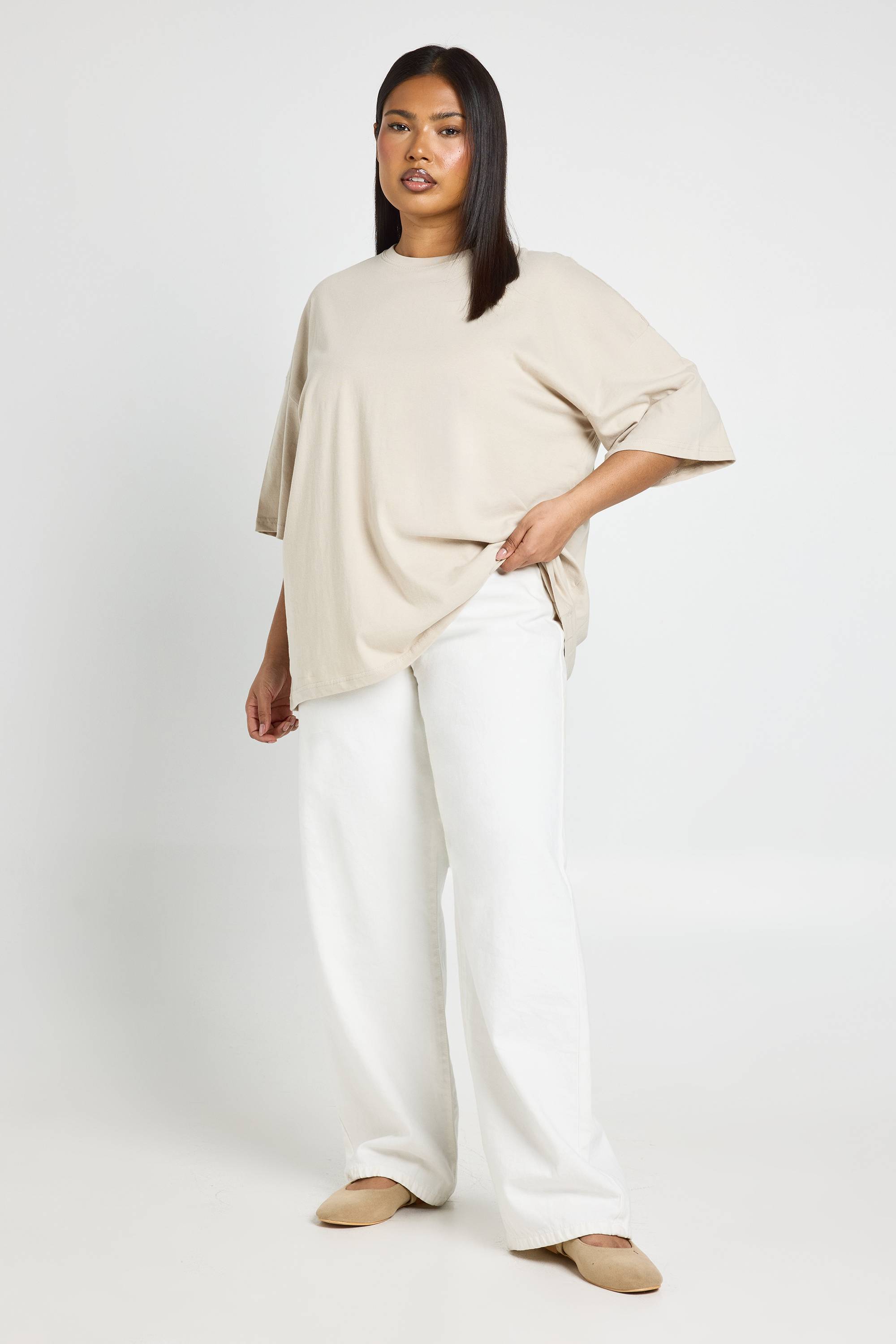 boohoo T-shirt Oversize Basique Grande Taille