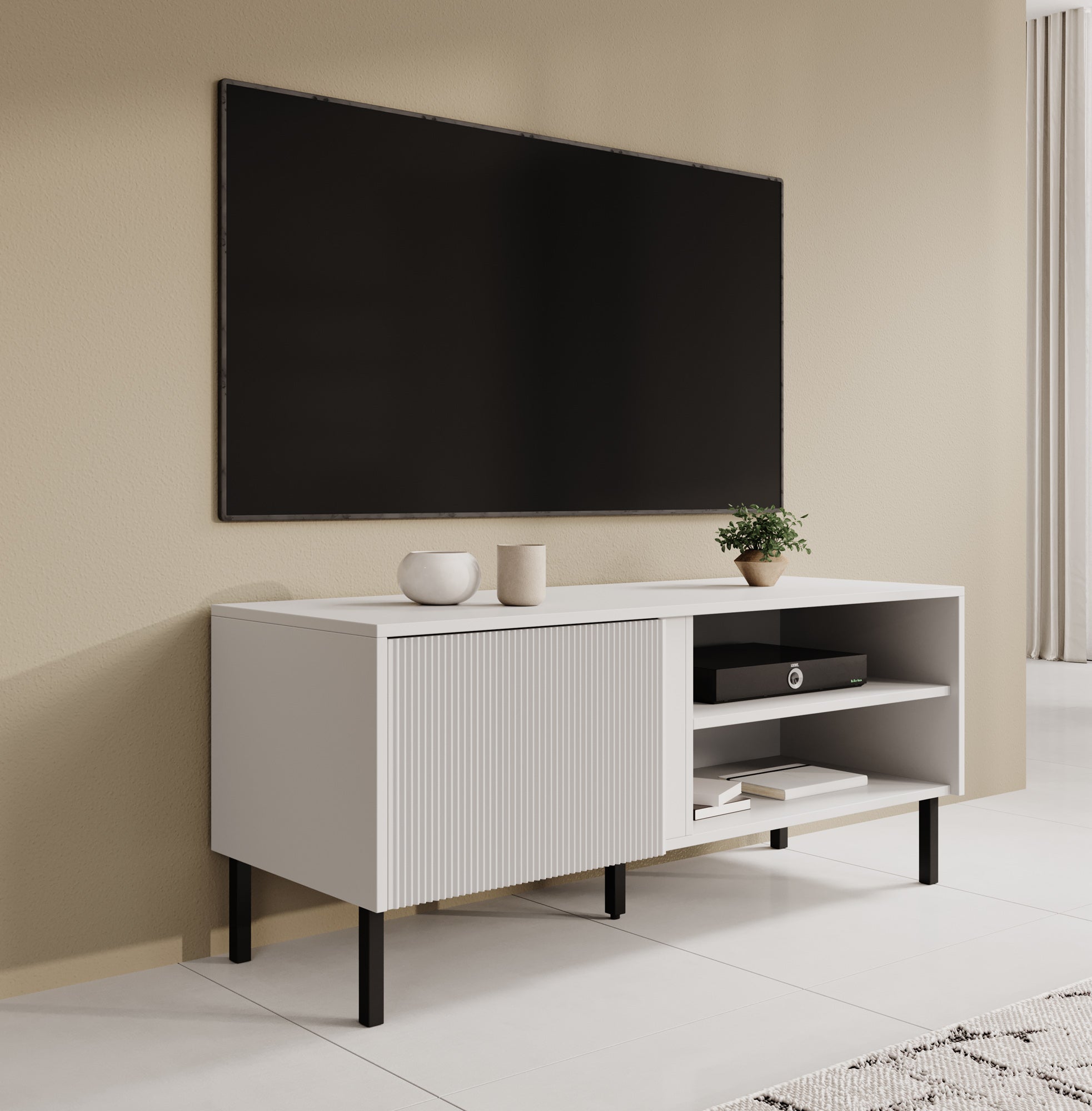 Meubella - TV-Meubel Margareth - Wit - 120 cm