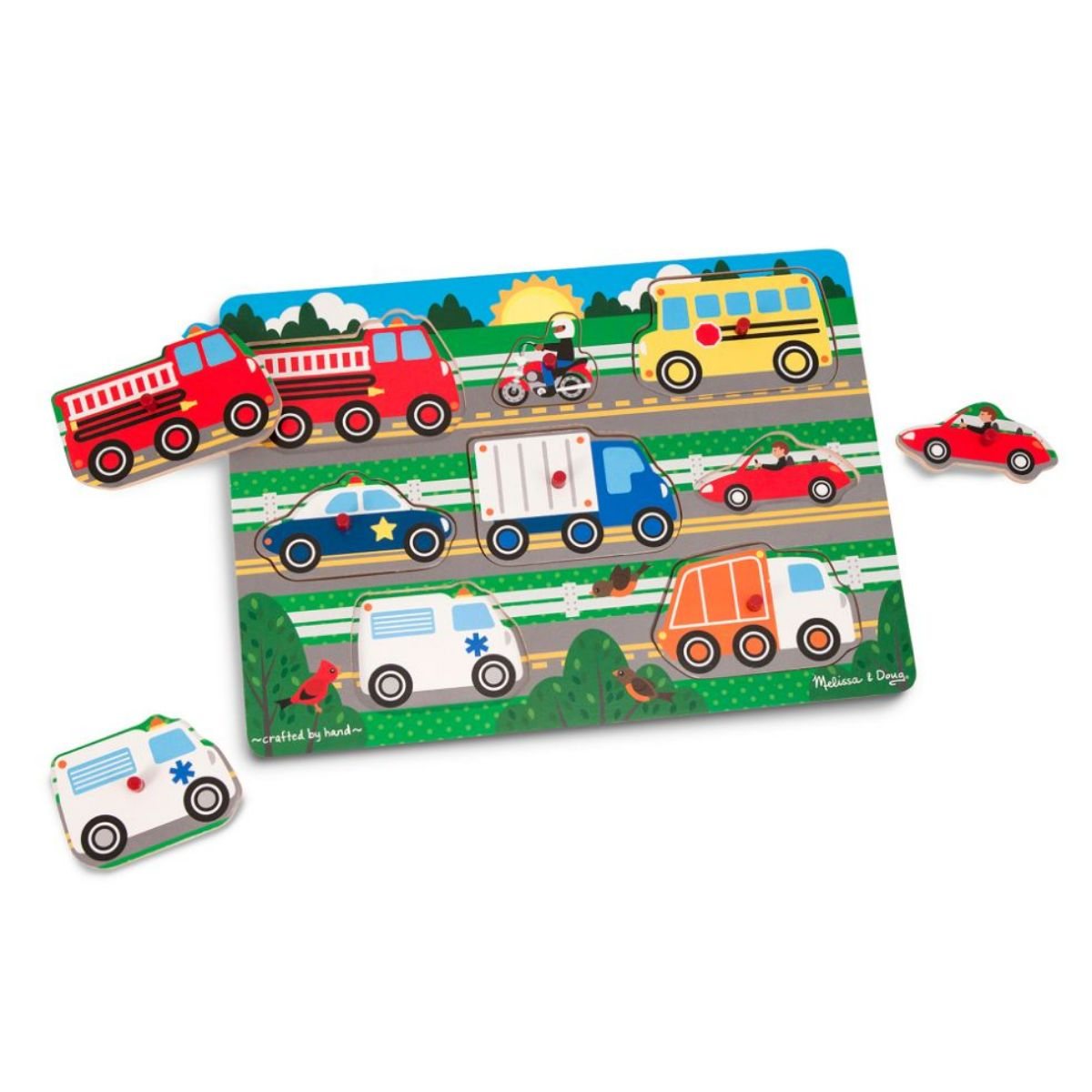 Vehicles Wooden Peg Puzzle