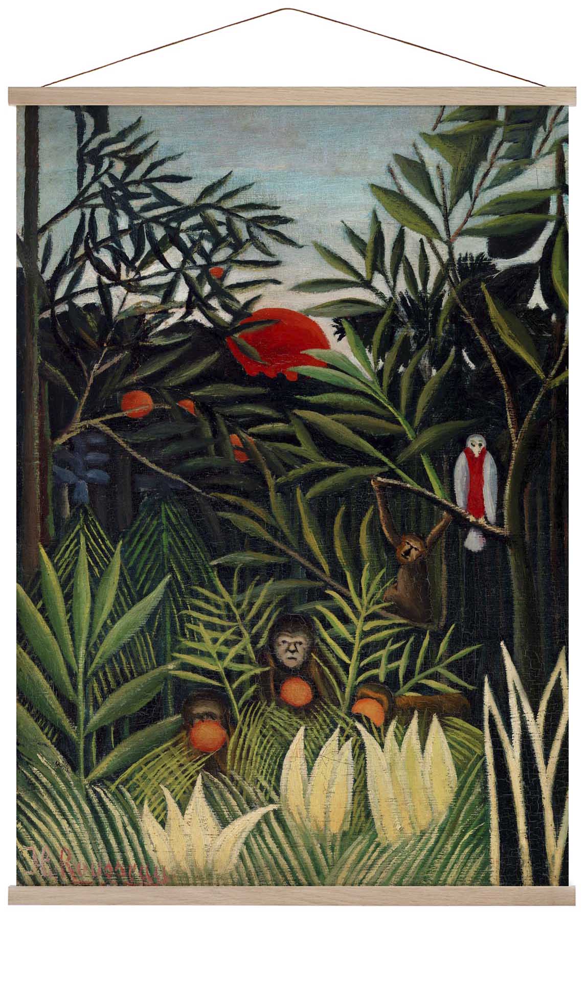 Affen und Papagei von Rousseau Kunstdruck