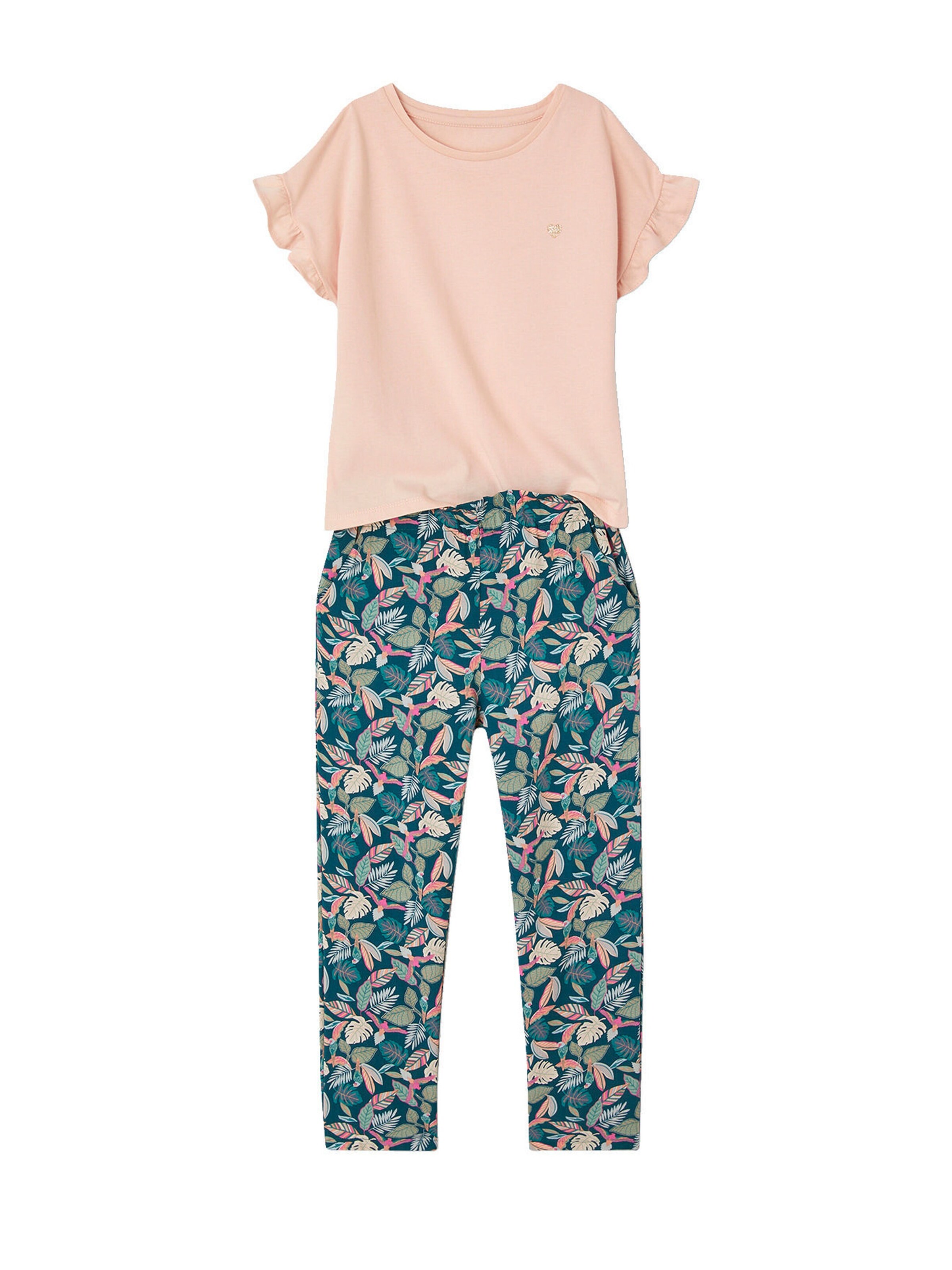 Vertbaudet Mädchen-Set: T-Shirt & Hose grün