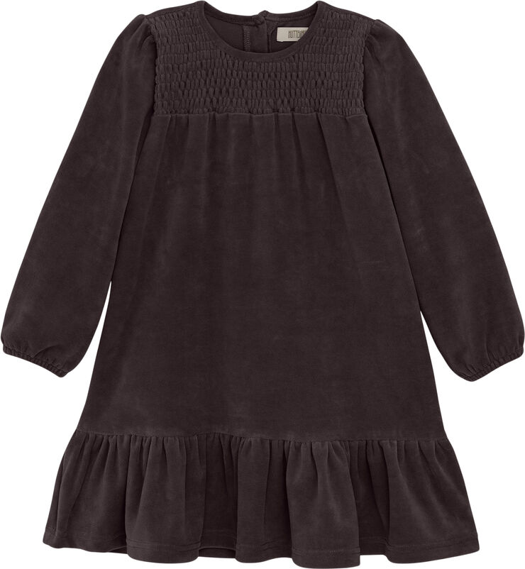 Huttelihut Dress Velour Raisin