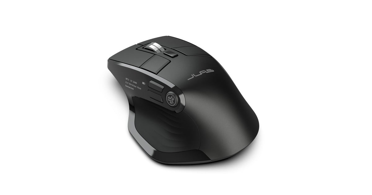 JLabEpic Wireless Mouse  (Zwart, 1200 - 2400 DPI, Bluetooth 5.2 / 2.4 GHz / USB)