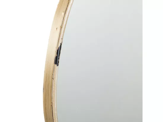 Miroir mural en métal et corde doré 25x2.5x36h
