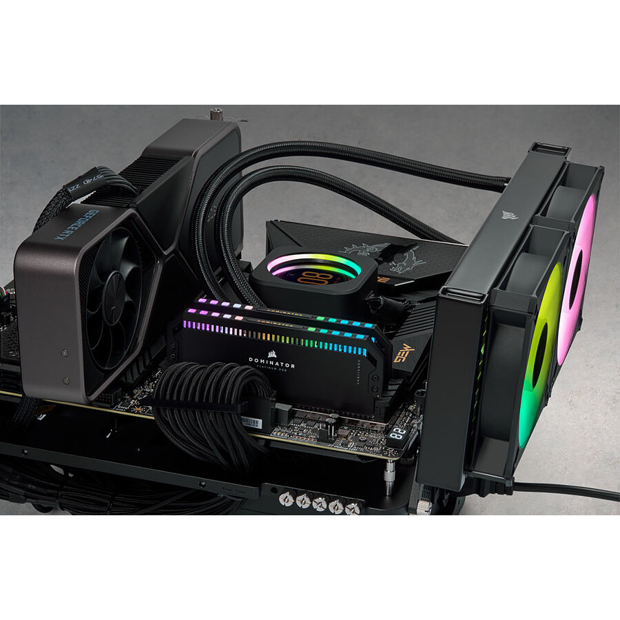 Corsair Dominator Platinum RGB Black - 2 x 32 Go (64 Go) - DDR5 6600 MHz - CL32