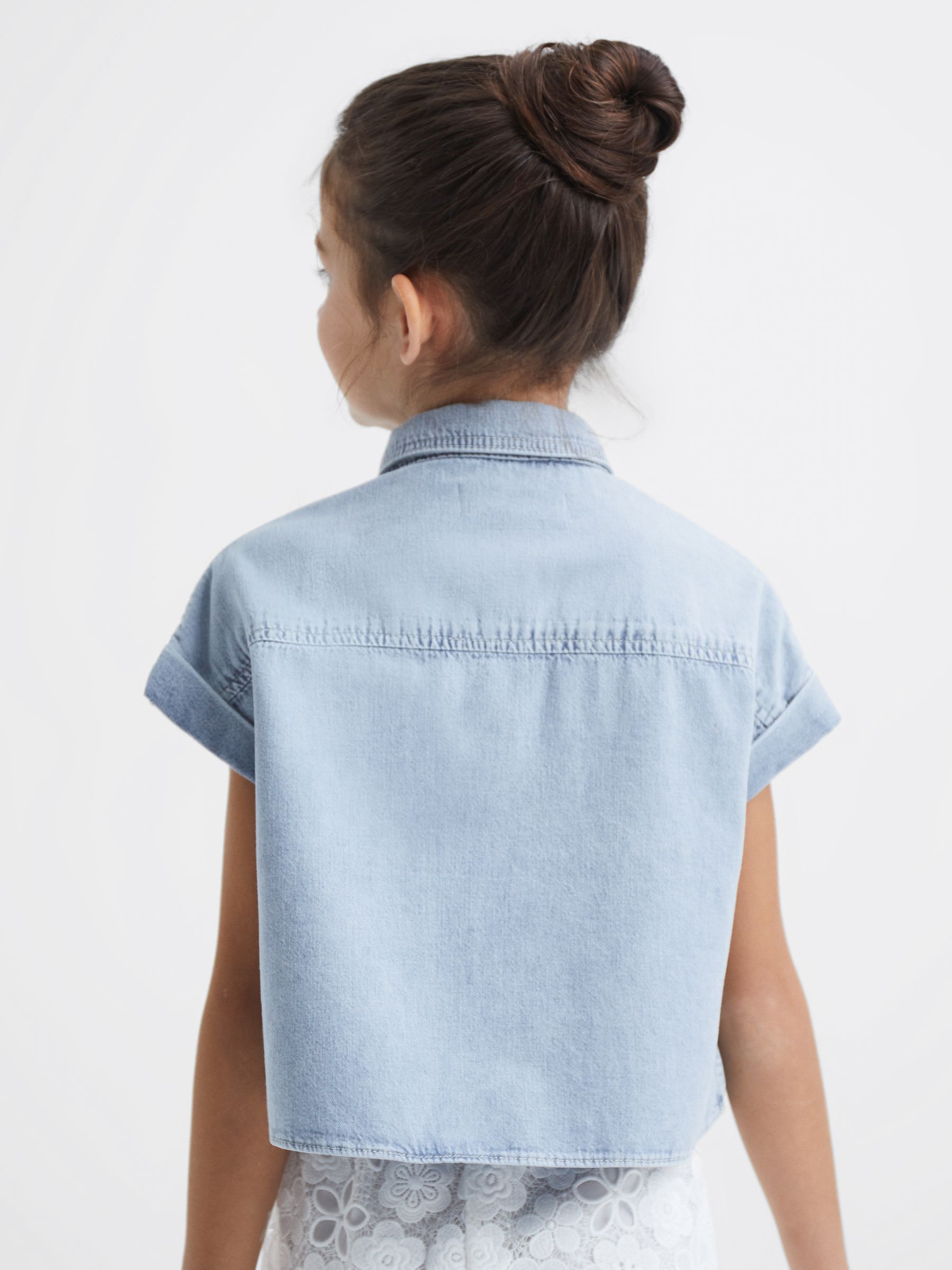 Reiss Sandie crop top van denim