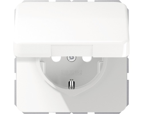 Jung CD 1520 BFKLWW stopcontact met klapdeksel alpinewit CD 500