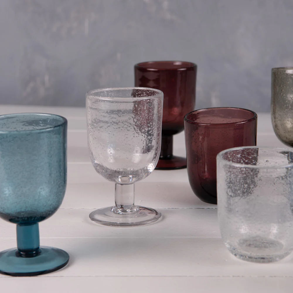 Verre à pied 28 cl Luberon bullé transparent (lot de 6) Table passion