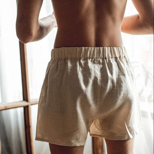 Double White - Elastische taille, effen shorts met knoopaccent