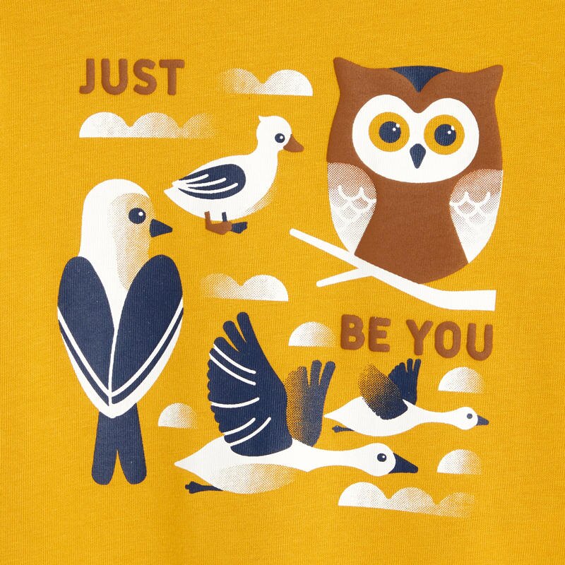 T-shirt oiseaux jaune bébé garçon Jaune