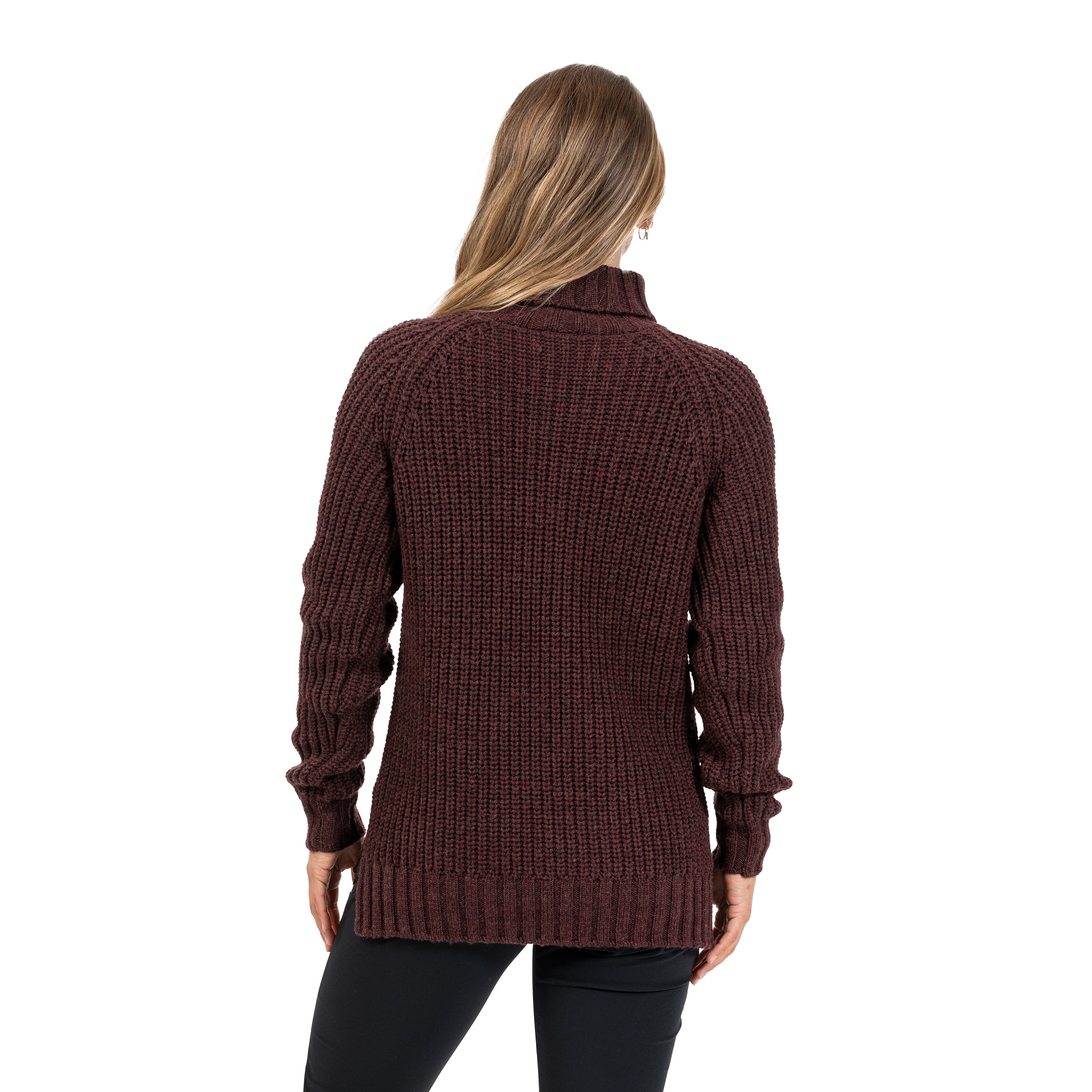 Nordmarka Merino High Neck Jumper Women Amarone Red
