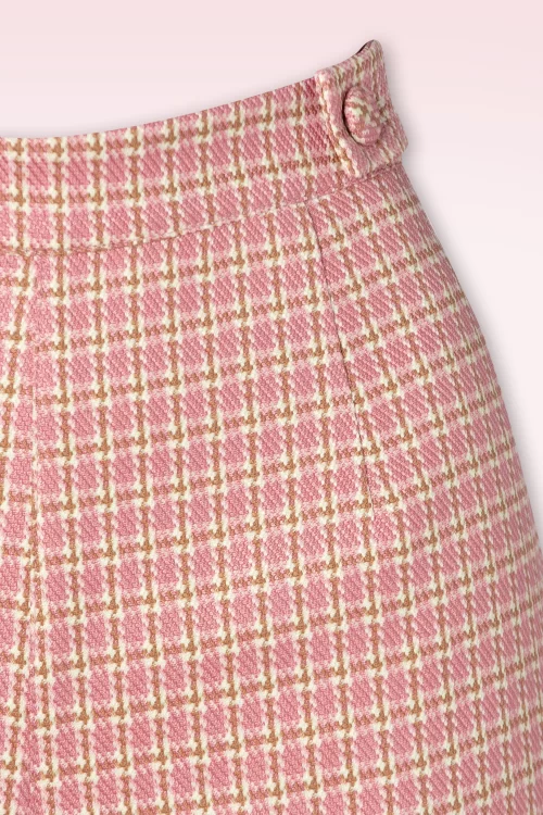 Banned Retro Ruby Check pantalon in roze